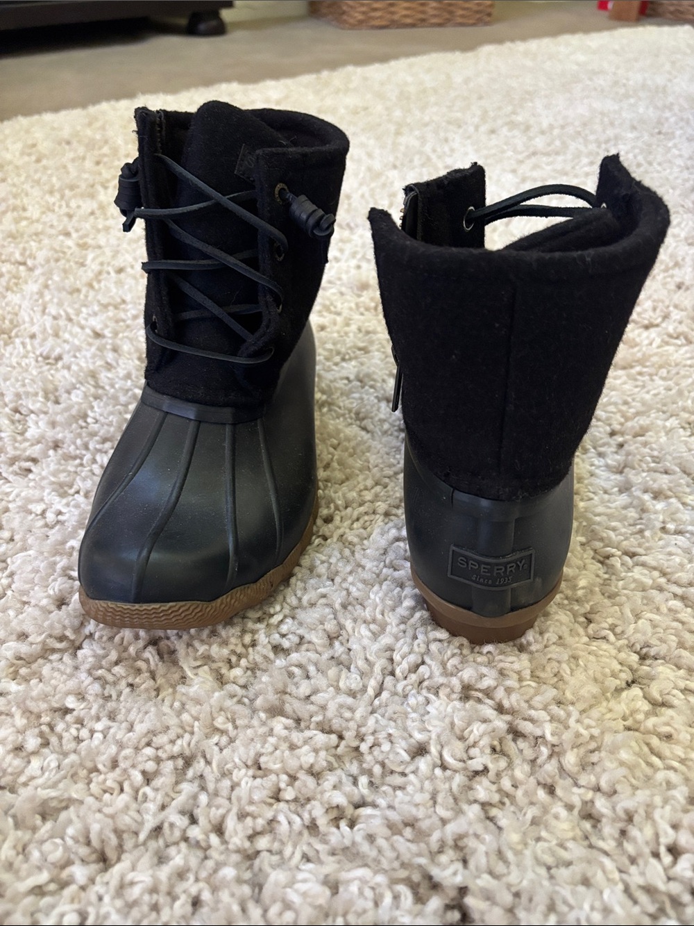Sperry Black and Brown Waterproof Winter Boots